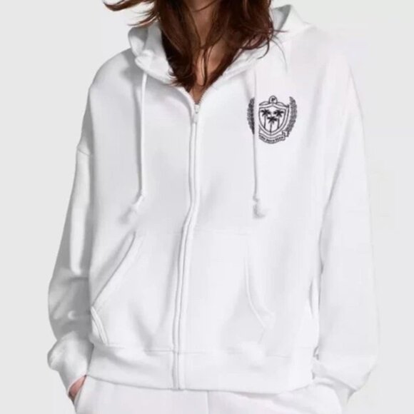 Victoria's Secret Tops - Victoria's Secret White Hoodie Sweatshirt